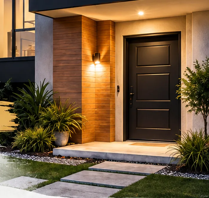 Entrada de una casa renovada